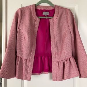 Pink peplum blazer